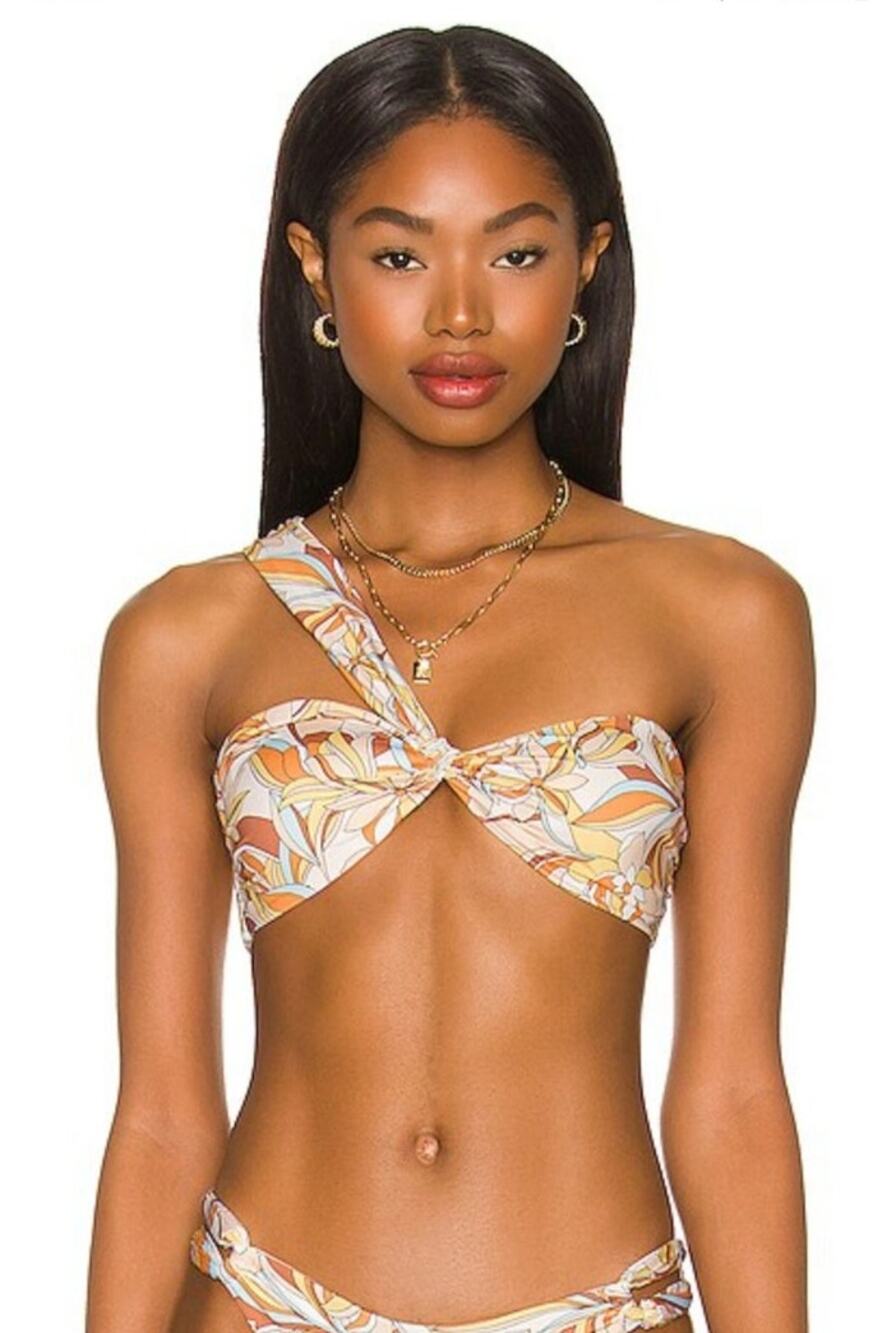 L*Space Mick Bikini Top in Soulshine Floral Size Small One Shoulder NWT